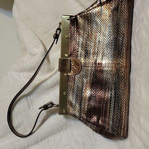 Patricia Nash Ferrara Frame Satchel Gold P021227